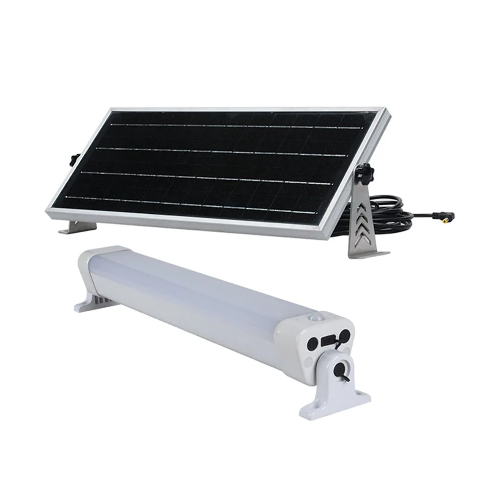 גוף תאורה מאורך+פאנל סולארי 40W בצבע צהוב
